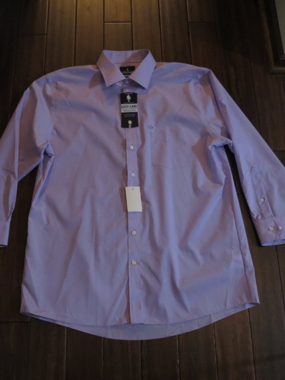 NEW w/ TAGS Stafford Travel Regular Fit Easy Care Broadcloth Dress Shirt
